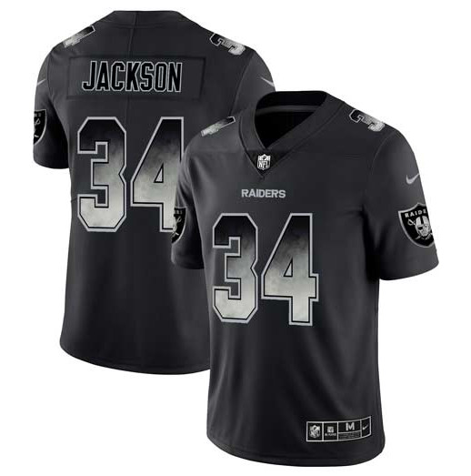 Youth Las Vegas Raiders #34 Bo Jackson Black 2019 Smoke Fashion Limited Stitched Jersey